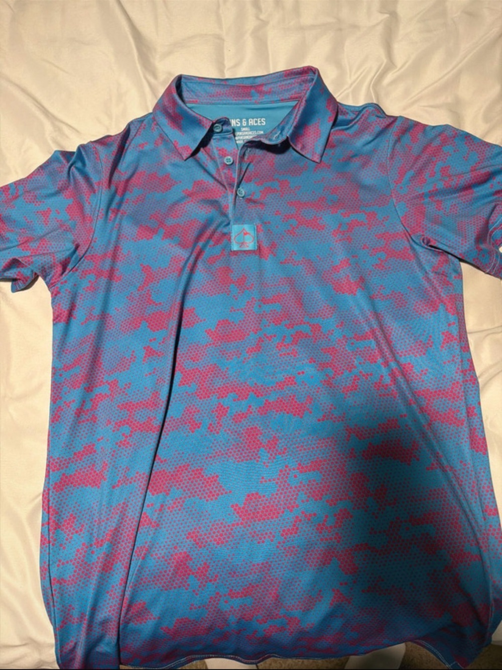 RHONE Blue & Pink Camo Polo